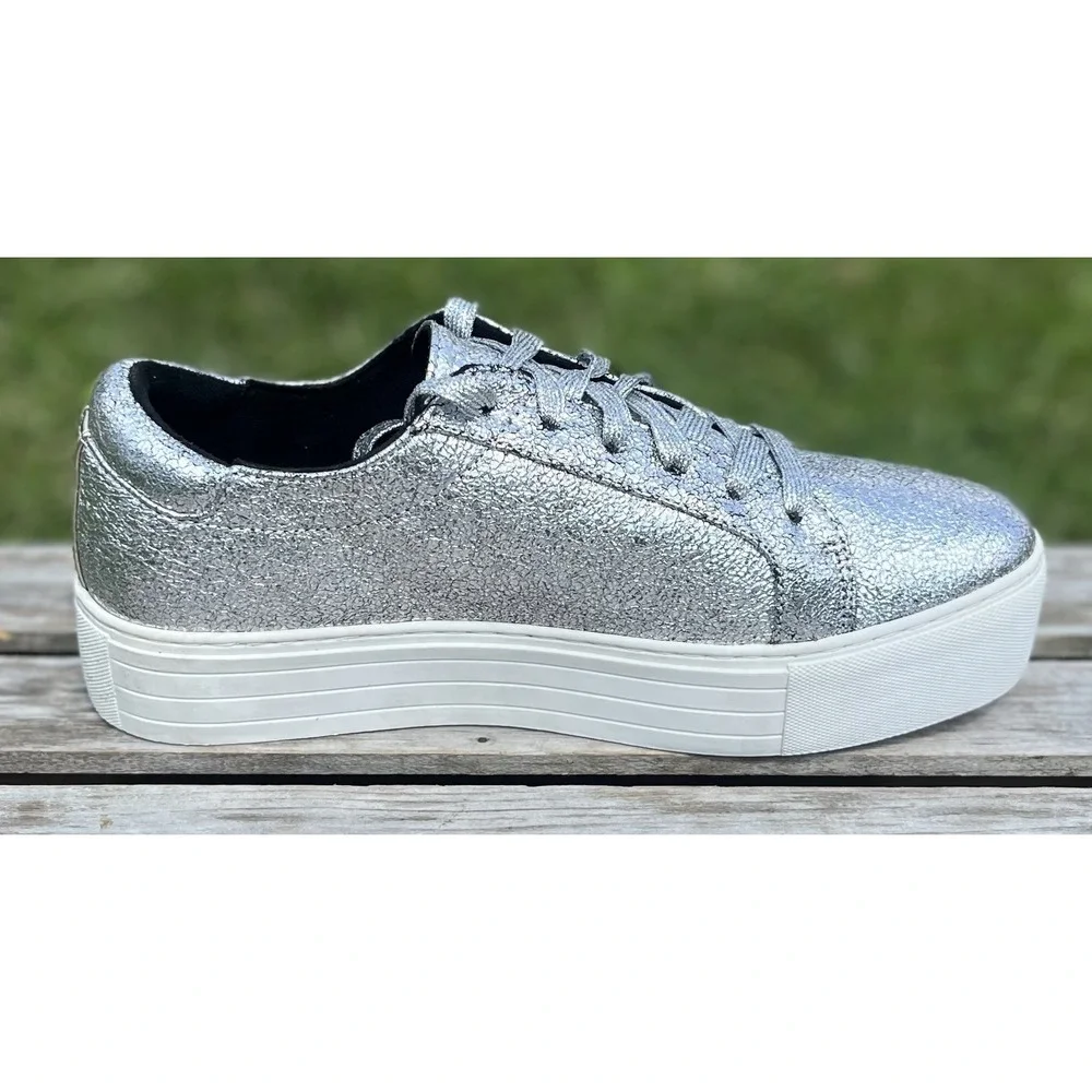 Kenneth Cole Shoes Womens Size 10M Platform Leather Lace Up Sneaker Casual Fashi